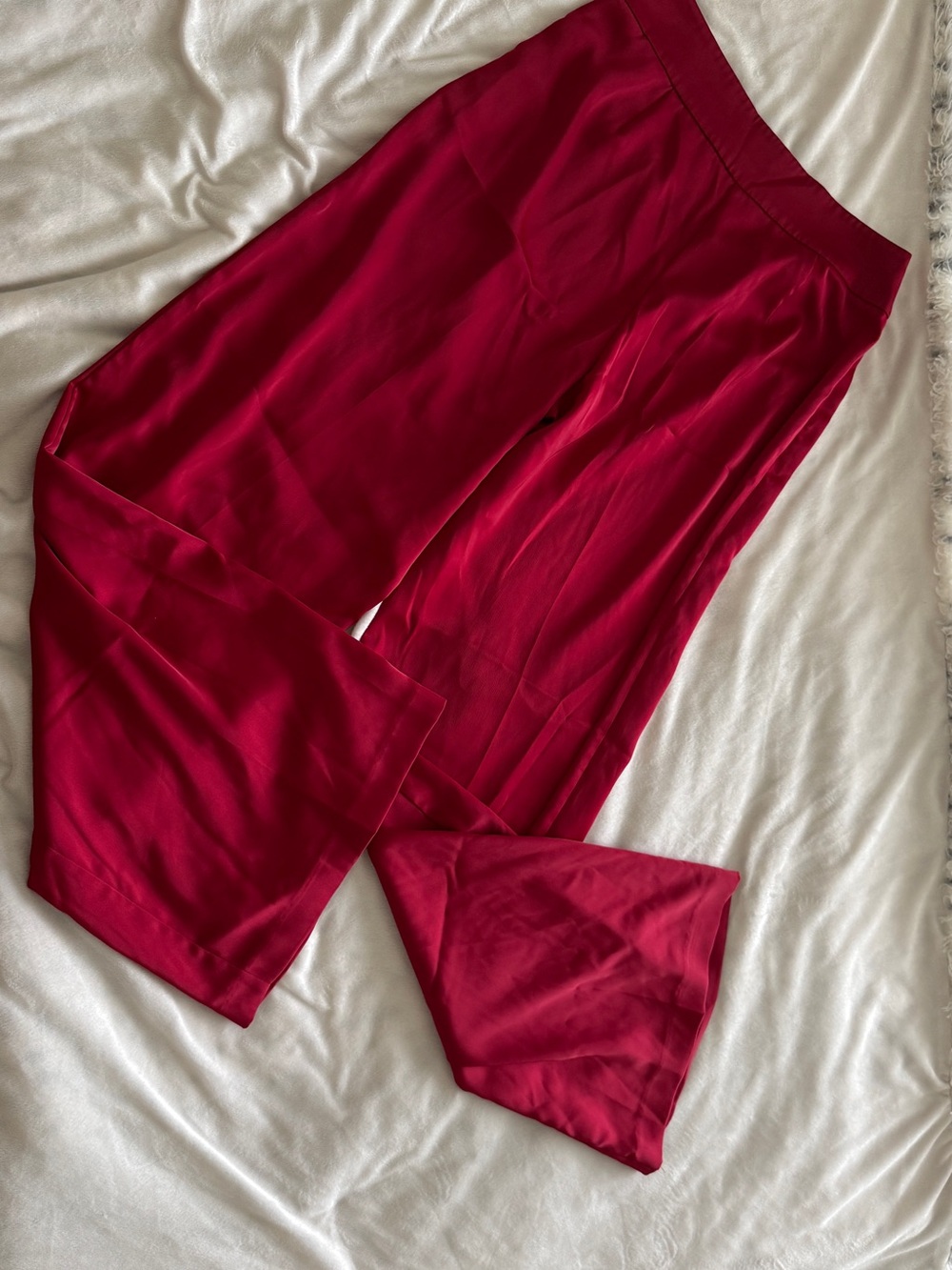 Anne Klein Red Satin Wide Leg Pants Women’s Size 4 - Picture 6 of 6